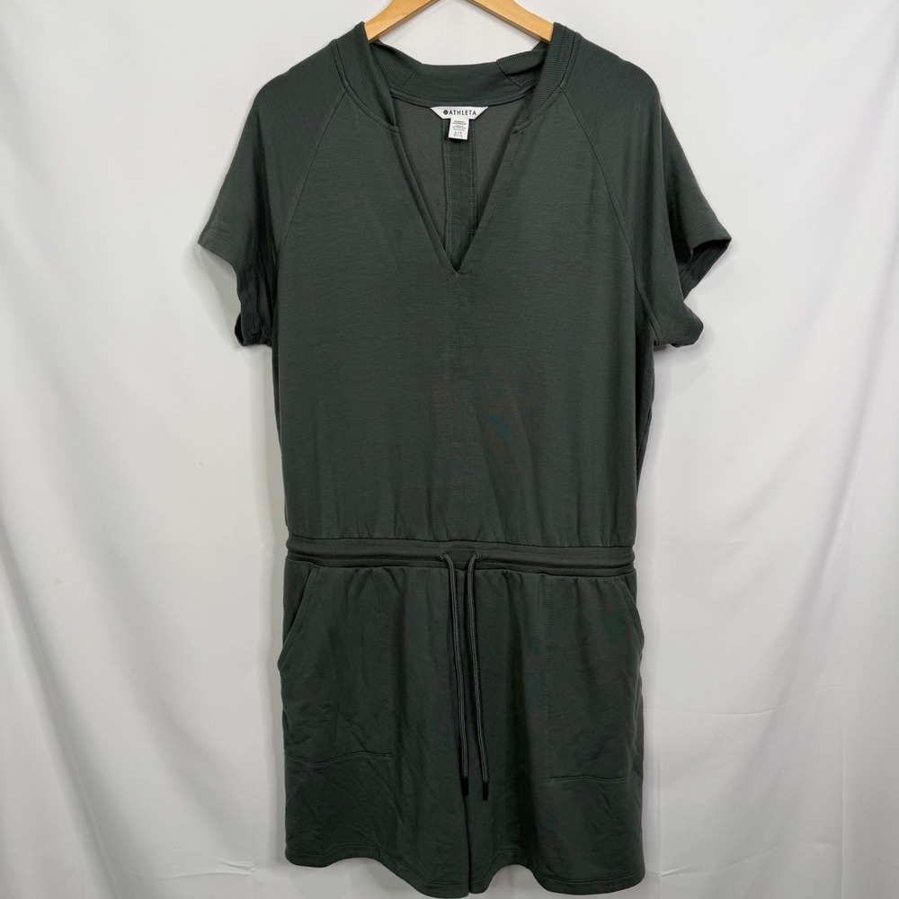 Athleta Tall Balance Romper Bali Green Size L - Picture 3 of 9